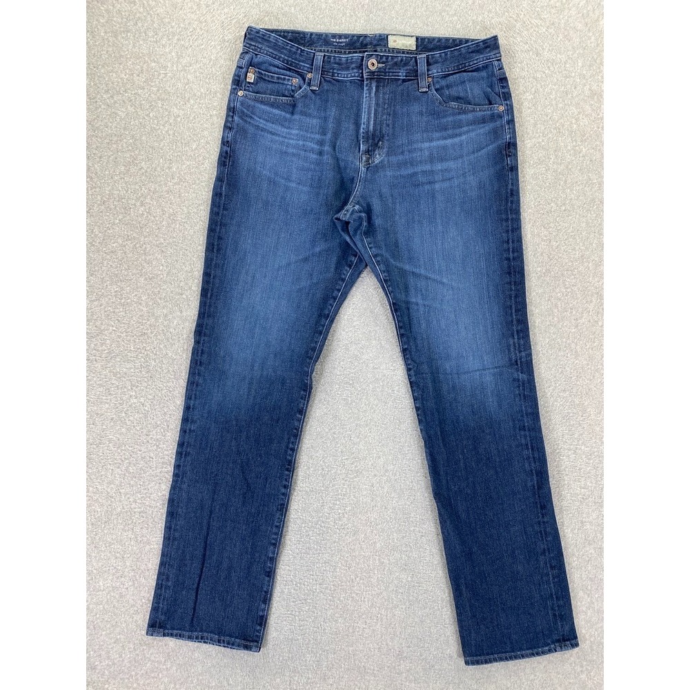 AG Adriano Goldschmied Jeans Mens 36x34 (Fits 35x33) Blue Slim Straight Everett